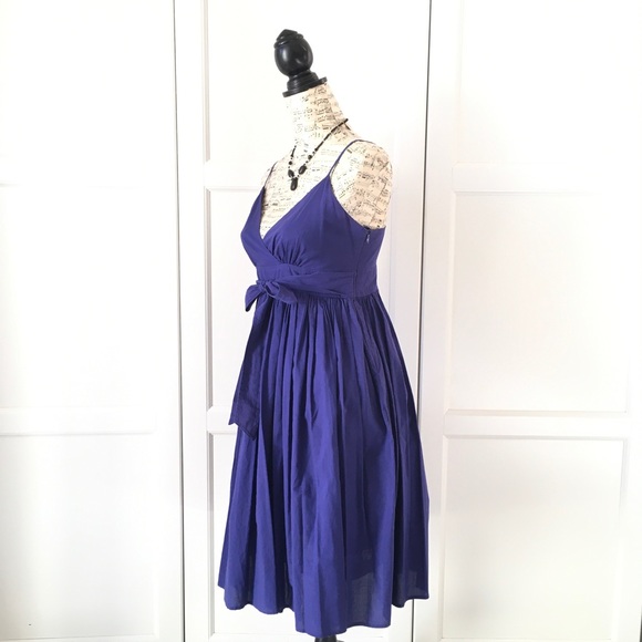 ANTHROPOLOGIE Maeve Royal Blue Empire V-Neck Dress - Picture 5 of 9